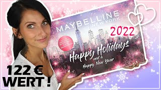 122€ WERT MAYBELLINE ADVENTSKALENDER 2022 NEW YORK WONDERLAND  UNBOXING  Frühlingsrolina [upl. by Niroc]