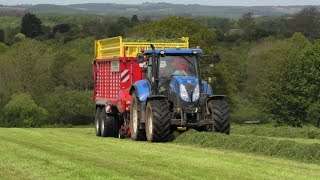 Silage 18  Pottinger Forage Wagon and Fella Rake [upl. by Airotcivairam]