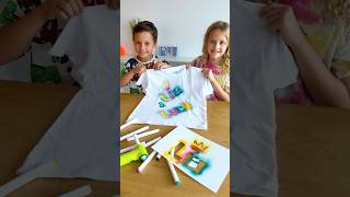 Lia und Luca testen einen Airbrush 🖍️😍 kinder basteln kindervideo geschenkideen shorts [upl. by Savage694]