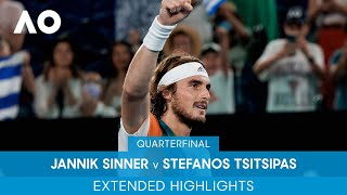 Jannik Sinner v Stefanos Tsitsipas Extended Highlights QF  Australian Open 2022 [upl. by Kravits577]