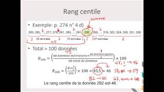 Maths CST 4  Les statistiques Rang centile [upl. by Couchman]