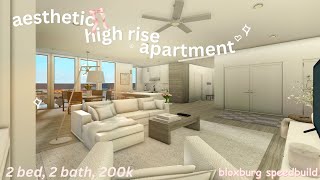 ♡ aesthetic high rise apartment  200k no large plot  bloxburg speedbuild ♡ [upl. by Asert228]