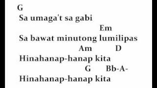 hinahanap hanap kita chords and lyrics [upl. by Soiritos]