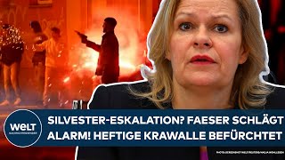 DEUTSCHLAND Neue Krawalle Faeser schlägt Alarm Innenministerin warnt vor SilvesterEskalation [upl. by Enihpets]