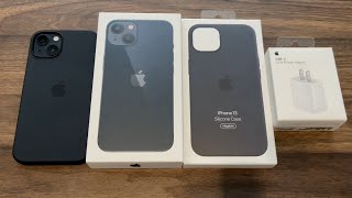 iPhone 13 Midnight Unboxing amp Accessories [upl. by Yraeht]