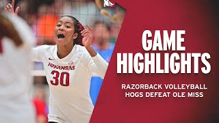 Highlights Hogs Defeat Ole Miss  RAZORBACK VOLLEYBALL [upl. by Cindie736]