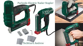 Parkside Electric Nailer Stapler PET 25 C3 TESTING [upl. by Ardnalak959]