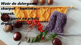 0302Wzór do dziergania skarpet  kominów – czapek Dzierganie na pięciu drutach Szkice [upl. by Dianne804]