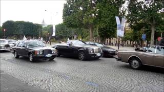 Supercar Parade Traversée de Paris Rolls Royce and Bentley Race [upl. by Ridan]