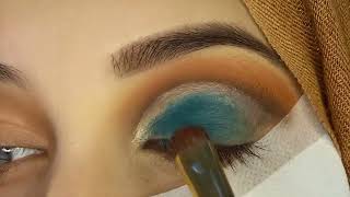 Turquoise Glitter Eye Makeup Tutorial  Sparkly Eyelook [upl. by Erasaec]