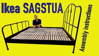 Ikea SAGSTUA Bed frame Assembly instructions [upl. by Obau]