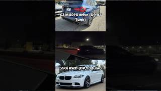 bolt on X3 M40i vs bolt on 550i  Dig Race [upl. by Hairej]