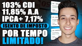 🔴LCA 103 CDI MELHOR INVESTIMENTO ISENTO DE IR LCIs e LCAs do Banco Daycoval [upl. by Jarv]