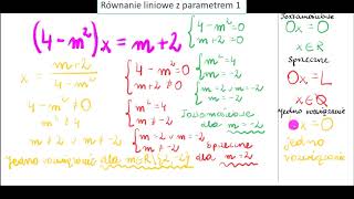 Równanie liniowe z parametrem 1 [upl. by Namilus]