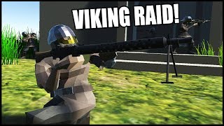 Vikings Raid Knights Shore Village  Ravenfield Medieval Mod [upl. by Sukin297]