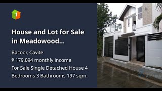 House and Lot for Sale in Meadowood Executive Village Bacoor City [upl. by Nawek8]