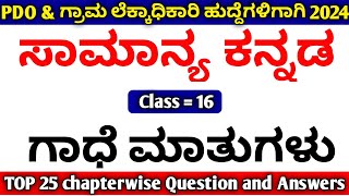 PDOVillage Accountant Kannada Grammar Class 2024 [upl. by Aknayirp699]