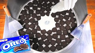 Massive OREO Ice Cream Rolls  how to make rolled fried Ice Cream with lots of Oreo Cookies  ASMR [upl. by Ilatan237]