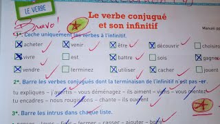 Le verbe conjugué et son infinitif mot de passe ce2 cahier dactivités [upl. by Ylrebma]