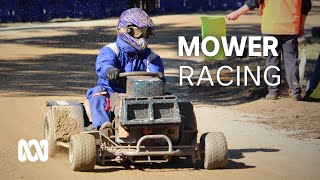 Gordon Jones 68 has become an endurance rideonmower racer in the Invy 500  ABC Australia [upl. by Ruella128]