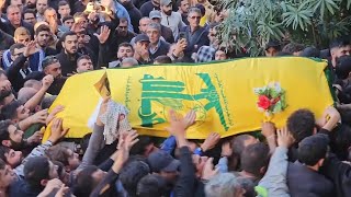 Funeral for son of top Hezbollah MP killed in Israeli strike [upl. by Aliekat]