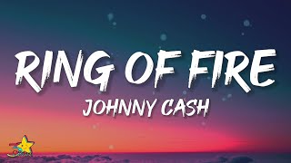 Johnny Cash  Ring Of Fire Lyrics [upl. by Aieki]