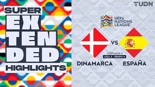 SUPER EXTENDED HIGHLIGHTS  Dinamarca vs España  UEFA Nations League 2024  TUDN [upl. by Ilellan]