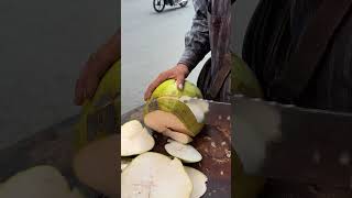 Fresh coconut cutting skill shorts explore streetfood streetfruits coconut viralvideo [upl. by Atteirneh280]