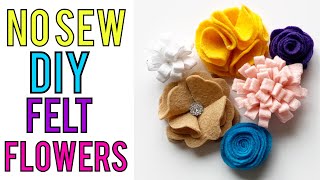 6 FELT FLOWER TUTORIALS [upl. by Odnalo]