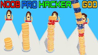 NOOB VS PRO VS HACKER VS GOD in Pancake Run Update ✓ [upl. by Gillman438]