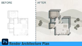 Photoshop Tips Rendering an Architecture Plan in 6 Steps [upl. by Nadia44]