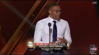 Russell Westbrook wins the 2017 Most Valuable Player Award  NBA on TNT [upl. by Nilreb]