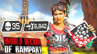 UNBELIEVABLE RAMPART 35 KILLS amp 6842 DAMAGE IN ONE GAME Apex Legends Gameplay [upl. by Rriocard]