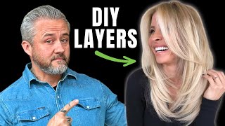 Easy DIY Layered Haircut ANYONE CAN DO [upl. by Timmi]