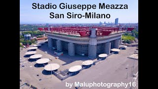 Stadio Giuseppe MeazzaSan Siro Milano Italy🇮🇹HD4KDroneDJIMaluphotography16AerialShots [upl. by Ekoorb172]