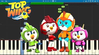 Top Wing Theme Song  EASY Piano Tutorial [upl. by Adahs745]