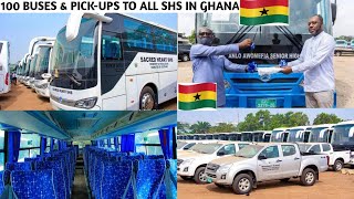 ALL SHS In GHANA🇬🇭 RECEIVES 100 POWERFUL BUSES And PickUps [upl. by Anihcak]