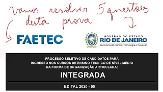 Questões do concurso Faetec 2020 LIVE [upl. by Cass]