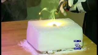 Burning Magnesium inside dry ice [upl. by Enylodnewg]