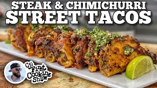 Game Day Steak amp Chimichurri Street Tacos  Blackstone Griddles [upl. by Rebak759]