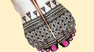 Easy mehndi designs for legs step by step  Pair mehandi design simple [upl. by Zima]