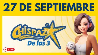 Sorteo CHISPAZO DE LAS TRES Hoy 27 de septiembre 2024 ✅ [upl. by Rogerg]