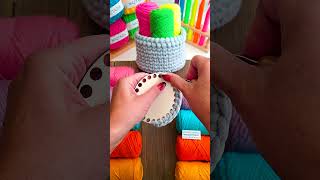 How to Crochet Baskets shorts [upl. by Weslee]