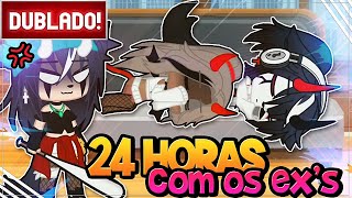 DUBLADO  ðŸ˜± MINE E NARU em 24h COM OS EXS ðŸ˜± GACHA CLUB [upl. by Bathsheeb]