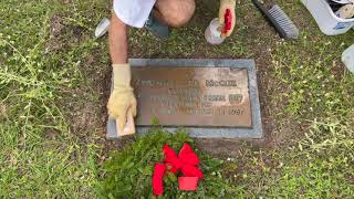 Wreaths Across America at Neglected Veteran Headstones [upl. by Grogan]