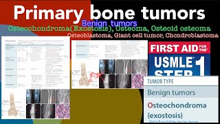 Primary bone tumors Benign tumors Osteochondroma Osteoma Osteoid osteoma Giant cell tumor etc [upl. by Stefan]