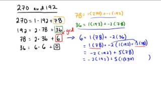 Using Euclidean algorithm to write gcd as linear combination [upl. by Groos]