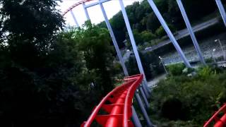 Dorney Park Steel Force  On Ride Front Row POV  August 1 2015 [upl. by Tunnell]