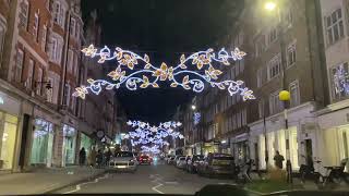 Car Drive in Central London UK  The Christmas holidays [upl. by Aicekan]