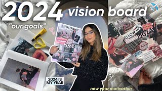 Let’s get ready for 2024📝💘اجي نوجدو اهدافنا للعام الجديد و نتموتيفاوMY VISION BOARDgoals🎀💫 [upl. by Comras702]